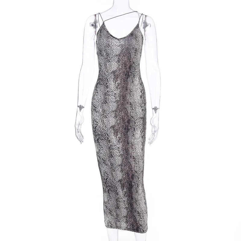 Vestido elegante sin mangas de leopardo para mujer, ropa Sexy de verano, moda femenina, cintura alta, tirantes finos, vestidos de fiesta de noche ajustados