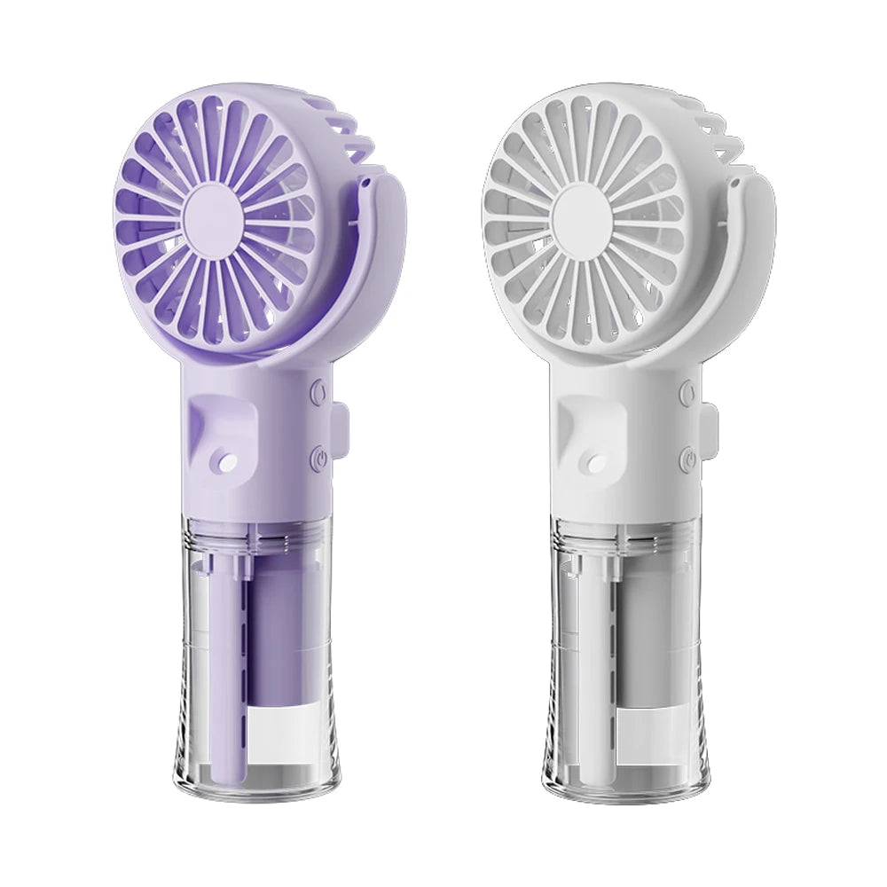Miniventilador portátil de mano, dispositivo de pulverización de agua, con carga USB, 4 velocidades, para colgar en el cuello, Personal
