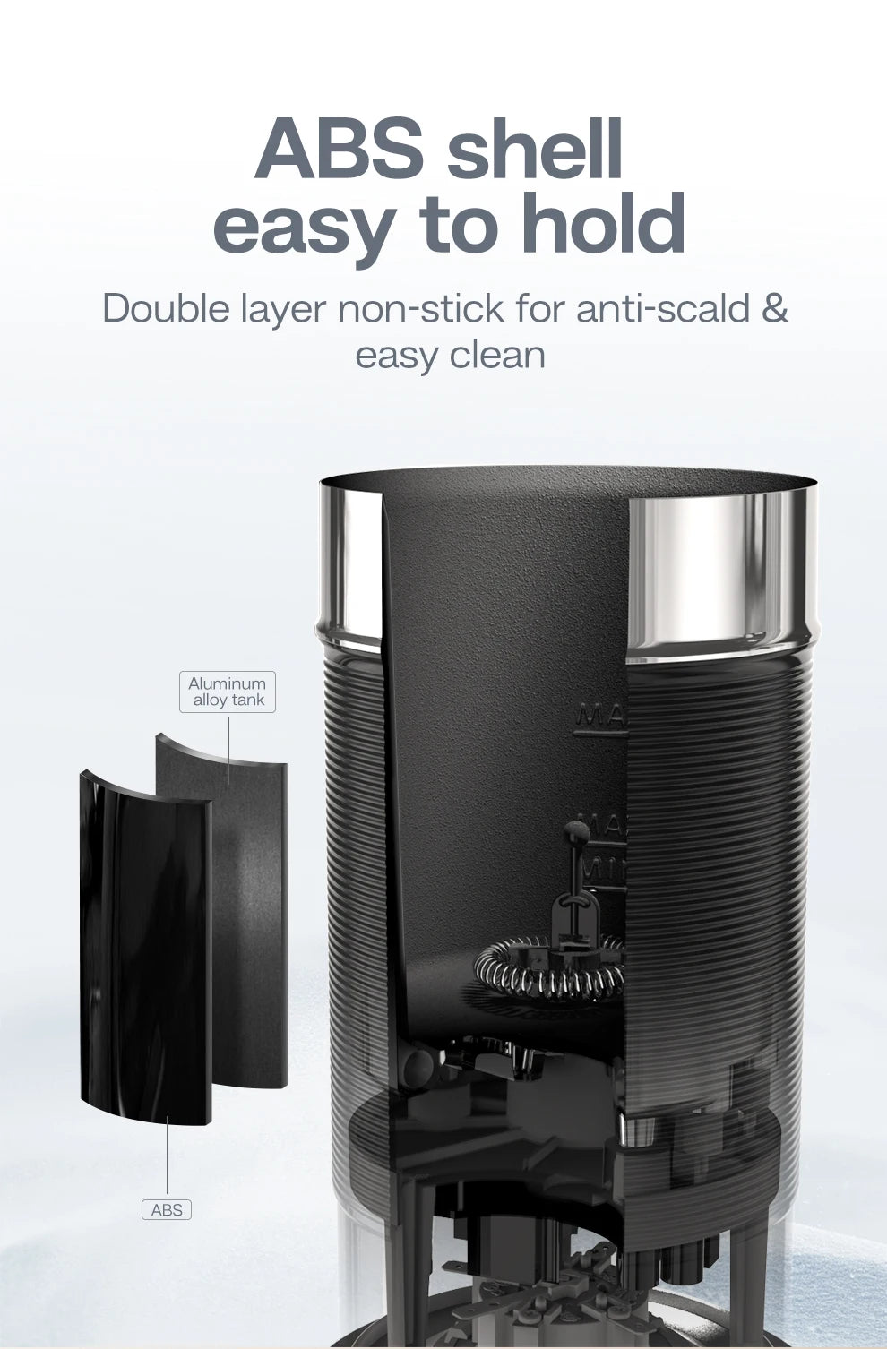 HiBREW Espumador de leche Espumador Mezclador de chocolate Latte frío/caliente Capuchino Calentador de leche completamente automático Cool Touch M1A