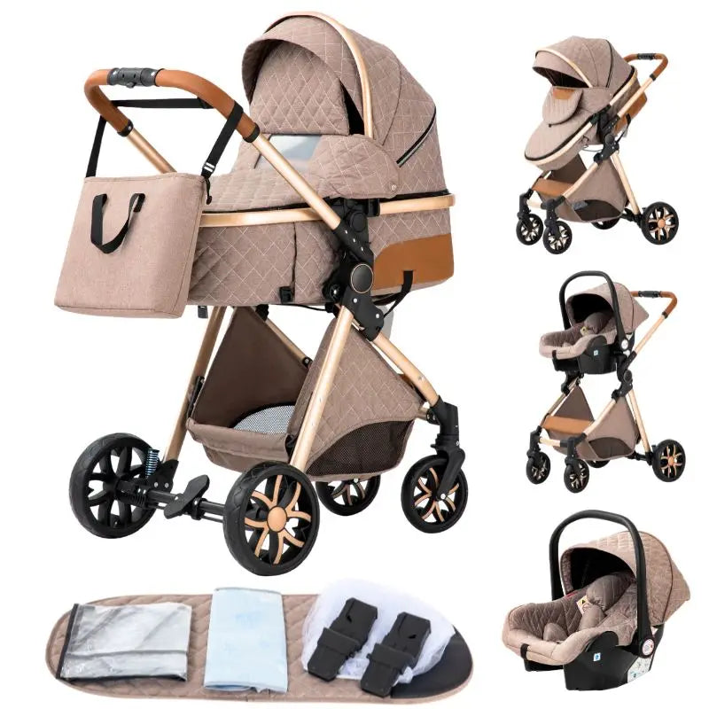 Sistema de viaje 3 en 1 para bebés, cochecito ligero para recién nacidos, plegable compacto, cochecito de invierno, cochecito para bebés, todoterreno
