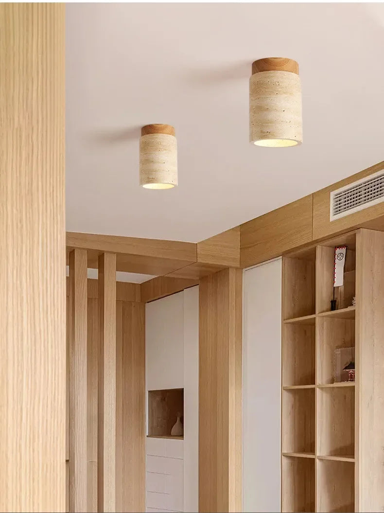 Lámpara de techo LED de piedra travertino, accesorio de iluminación para pasillo, sala de estar, comedor, decoración de dormitorio, lámpara de techo