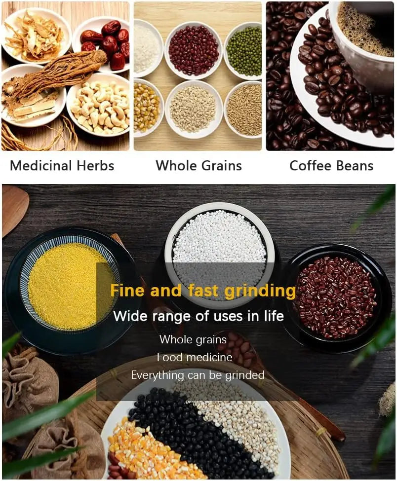 Molino de Granos Multifuncional de 4 Cuchillas para Cocina, Molinillo Eléctrico de Café para el Hogar, Licuadora de Nueces y Especias