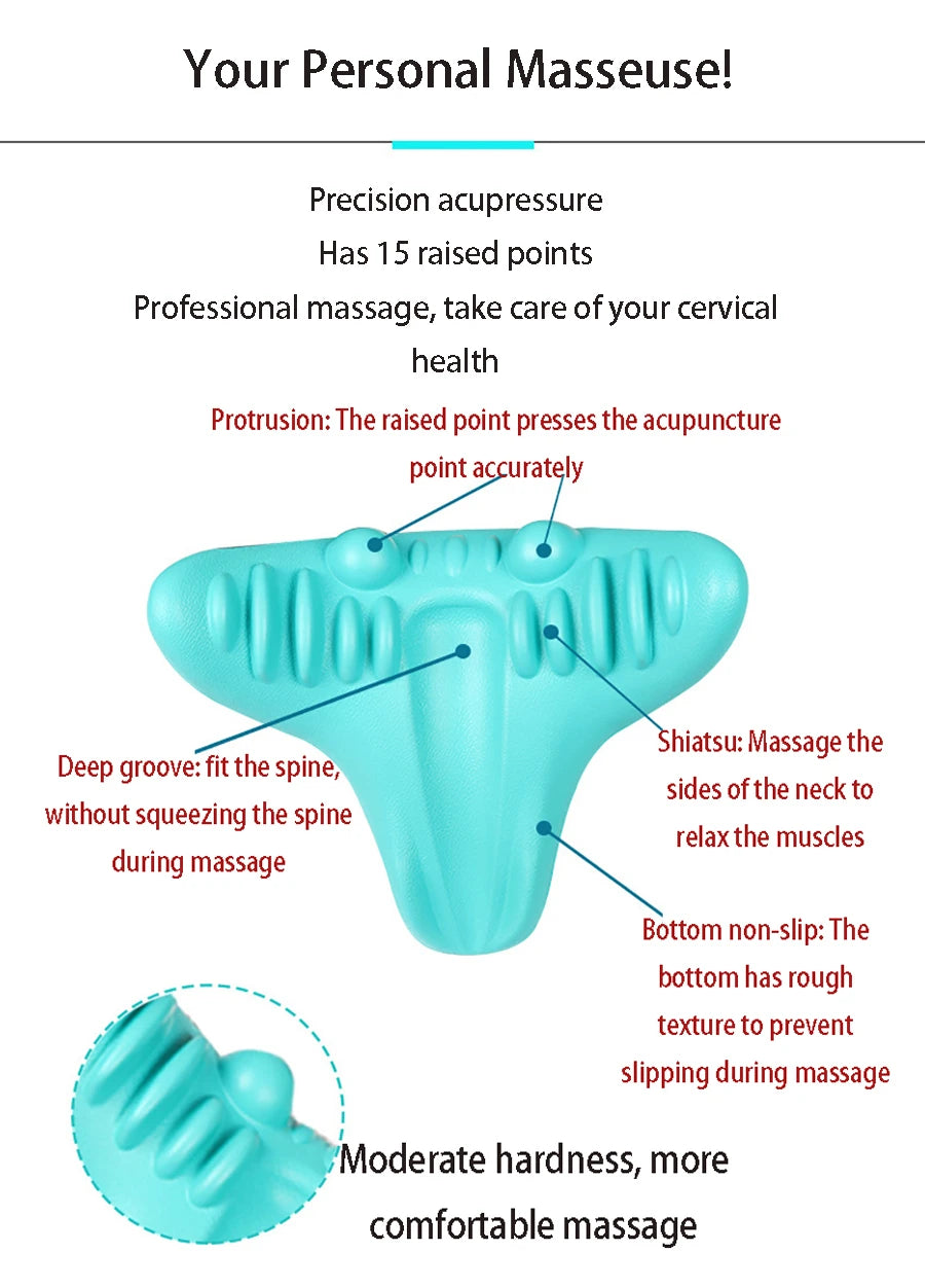 Camilla relajante para cuello y hombros, dispositivo de tracción quiropráctica Cervical, almohada de masaje para aliviar el dolor, alineación de la columna Cervical