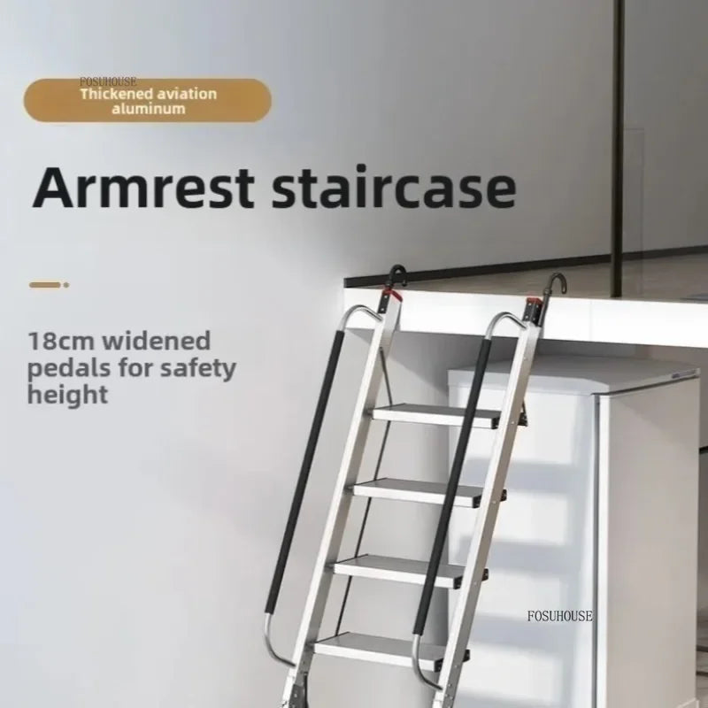 Portable Folding Ladder Household Aluminum Alloy Ladders Straight Ladder Home Furniture Escalator Mobile Climbing Stairs y