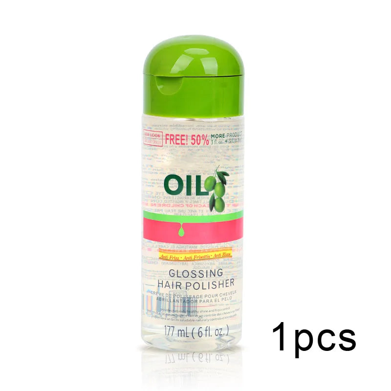 Aceite de oliva, Control del Frizz y brillo, pulidor de brillo, 6 onzas, aceite brillante para el cabello, uso diario, buen olor, aceite suave y saludable