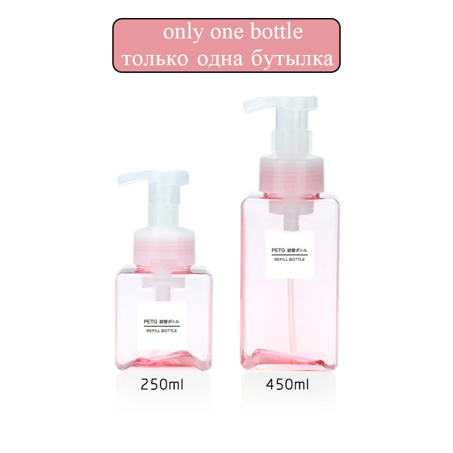 Dispensador de jabón espumoso vacío, desinfectante de manos para baño, champú, loción de lavado corporal, botella con bomba rellenable, contenedor de espuma