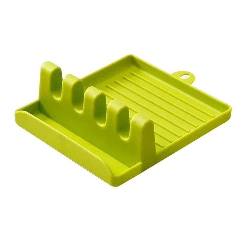 Soportes para cucharas de cocina, tenedor, espátula, estante, organizador, soporte para palillos de plástico, almohadilla antideslizante para cucharas