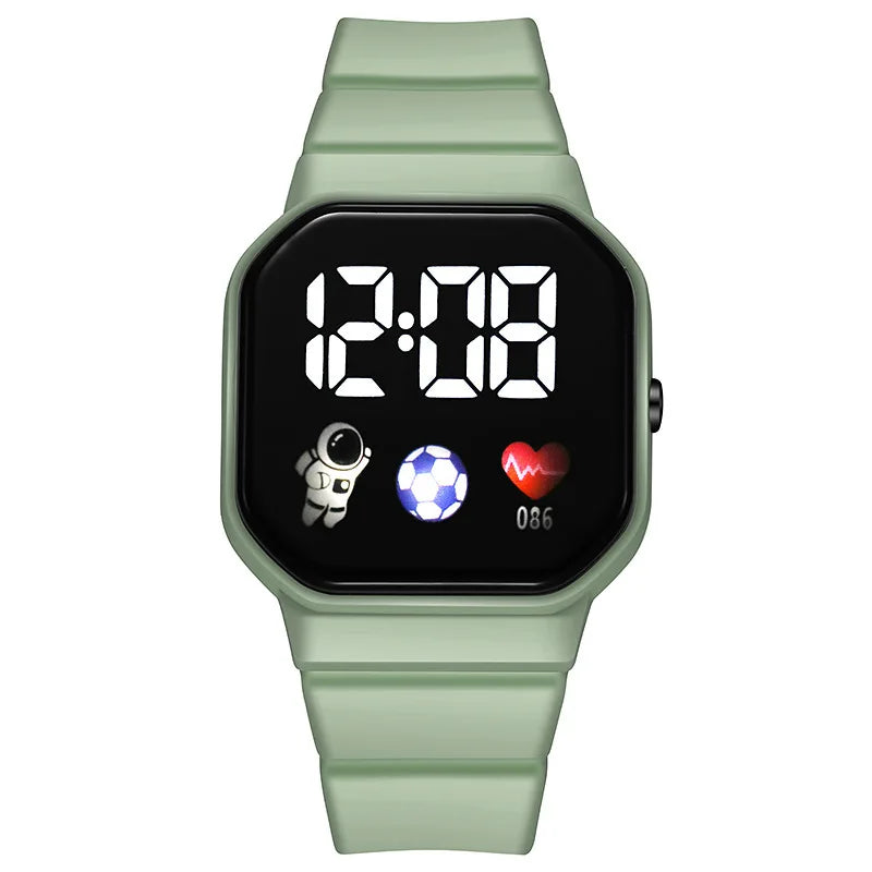 Reloj Deportivo para Niños, Relojes Digitales LED, Correa de Silicona de Fútbol, Reloj de Pulsera Electrónico Impermeable para Niños y Niñas, Regalos