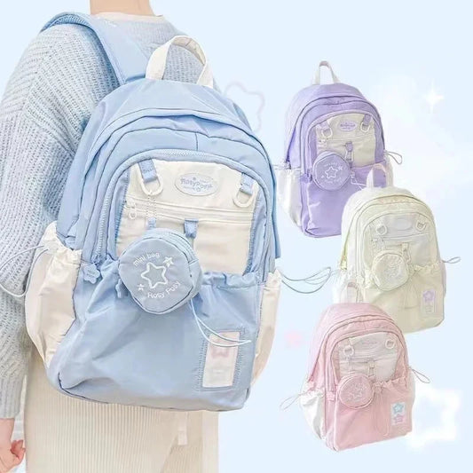 Nueva mochila para niña, bolso escolar grande y bonito con cordón a la moda para estudiante, bolso de hombro femenino de viaje coreano para escuela secundaria