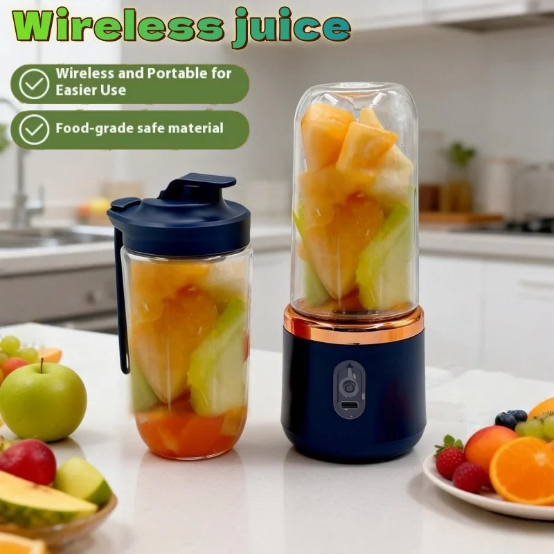 Licuadora Portátil de Doble Vaso, Exprimidor USB, Mezclador de Frutas para Smoothies, Batidos y Jugos, Procesador de Alimentos Compacto, Exprimidor de Naranjas