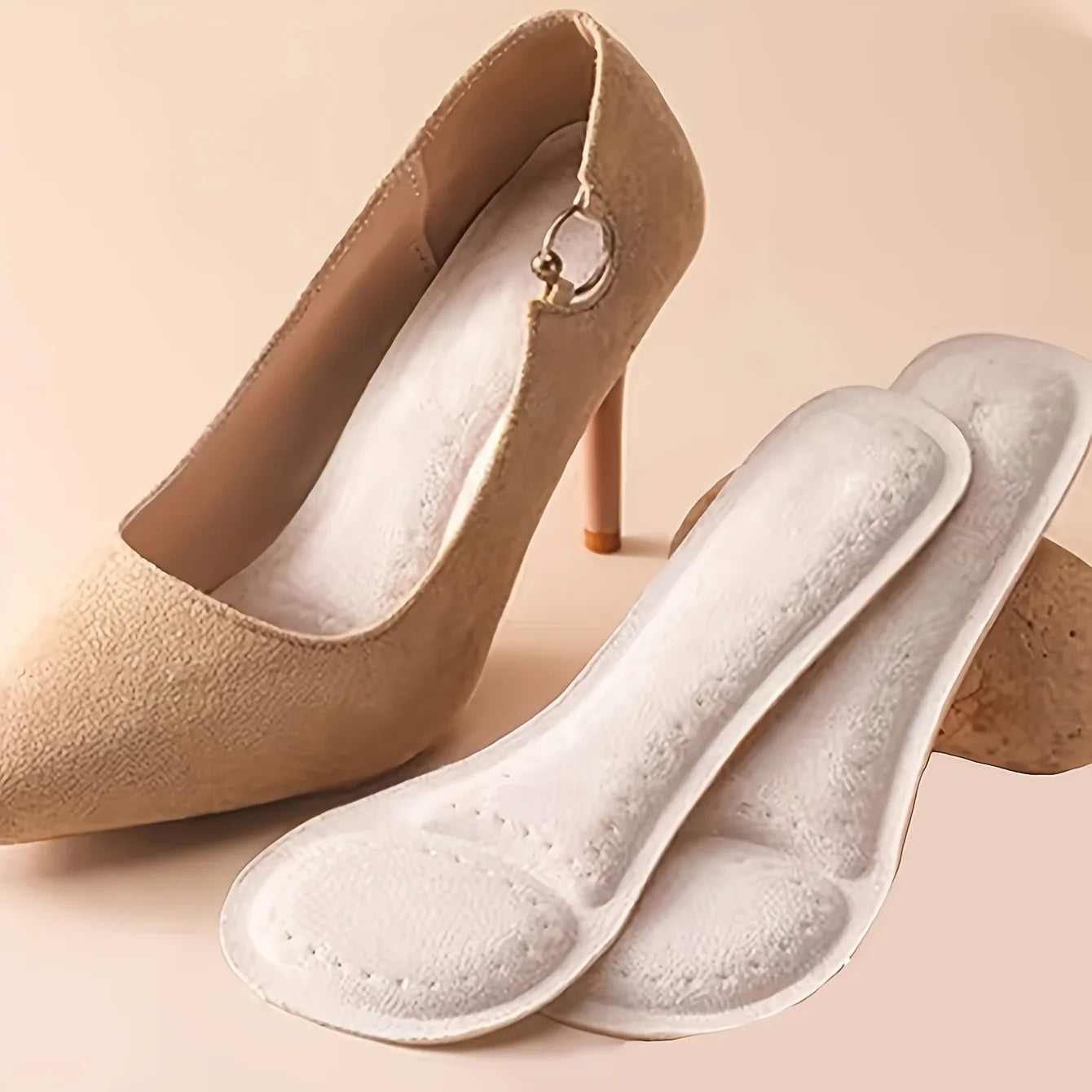 1 par de plantillas antideslizantes que absorben los golpes para mujer |   Cojines de zapatos autoadhesivos suaves con control de olores para tacones altos y bombas