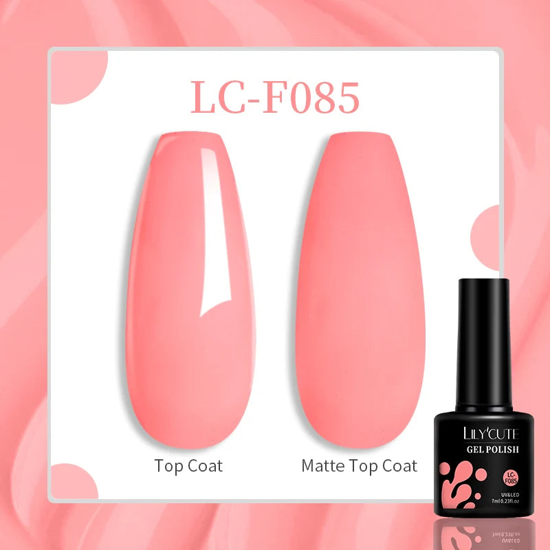 LILYCUTE-esmalte en Gel para uñas, barniz semipermanente para manicura, con LED UV, 129 colores, 7ML