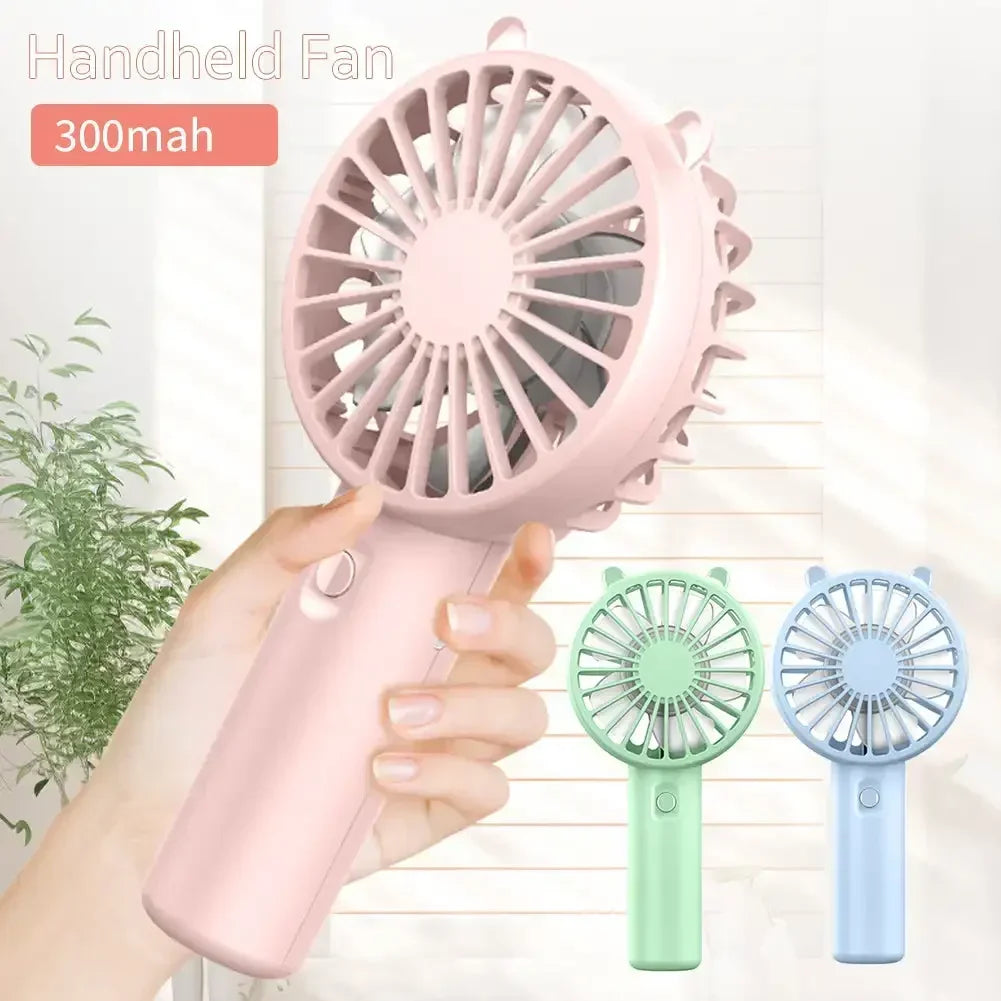 Ventilador de mano portátil, pequeño ventilador de refrigeración, recargable por USB, Enfriador silencioso de pestañas, ventilador de mano, Mini escritorio recargable por USB