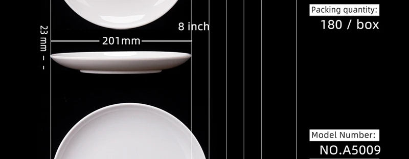 Platos redondos de melamina para Hotel, juegos de cena de 8-14 pulgadas, platos blancos de porcelana de imitación, bandeja para servir, vajilla hermosa, comida occidental