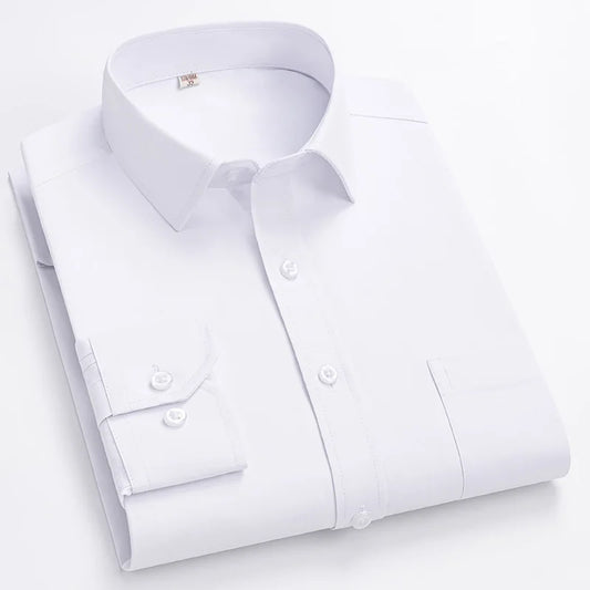 Herren Langarm-Hemd S ~ 8XL, weiße Hemden, Business, Mode, große Größen, gestreift, einfarbig, knitterarm und bügelfrei