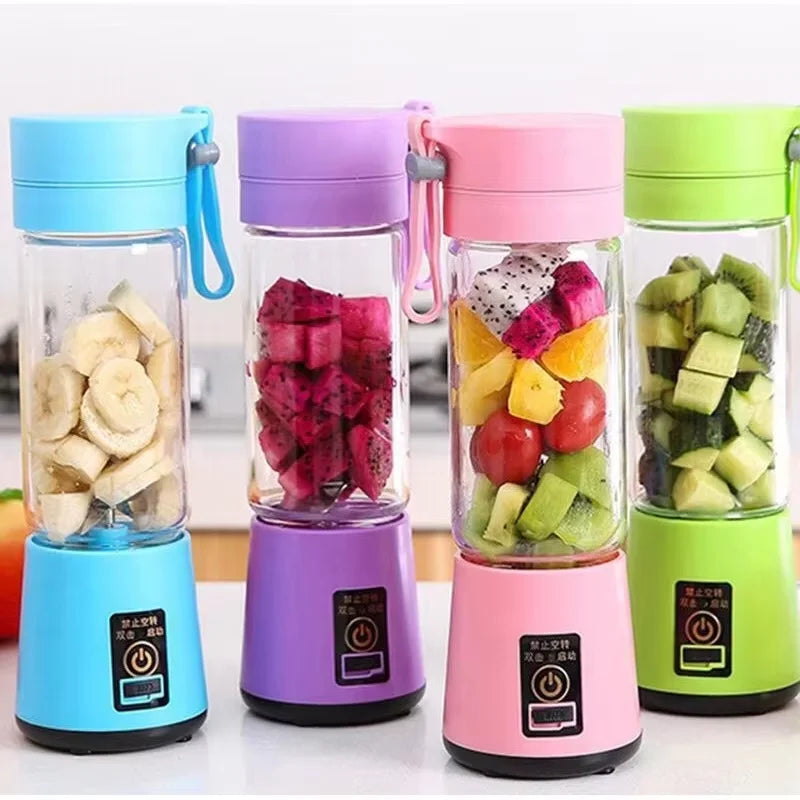 Licuadora de jugos doméstica de 380 ml, mini licuadora eléctrica, licuadora de batidos recargable por USB, licuadora portátil, electrodomésticos para el hogar