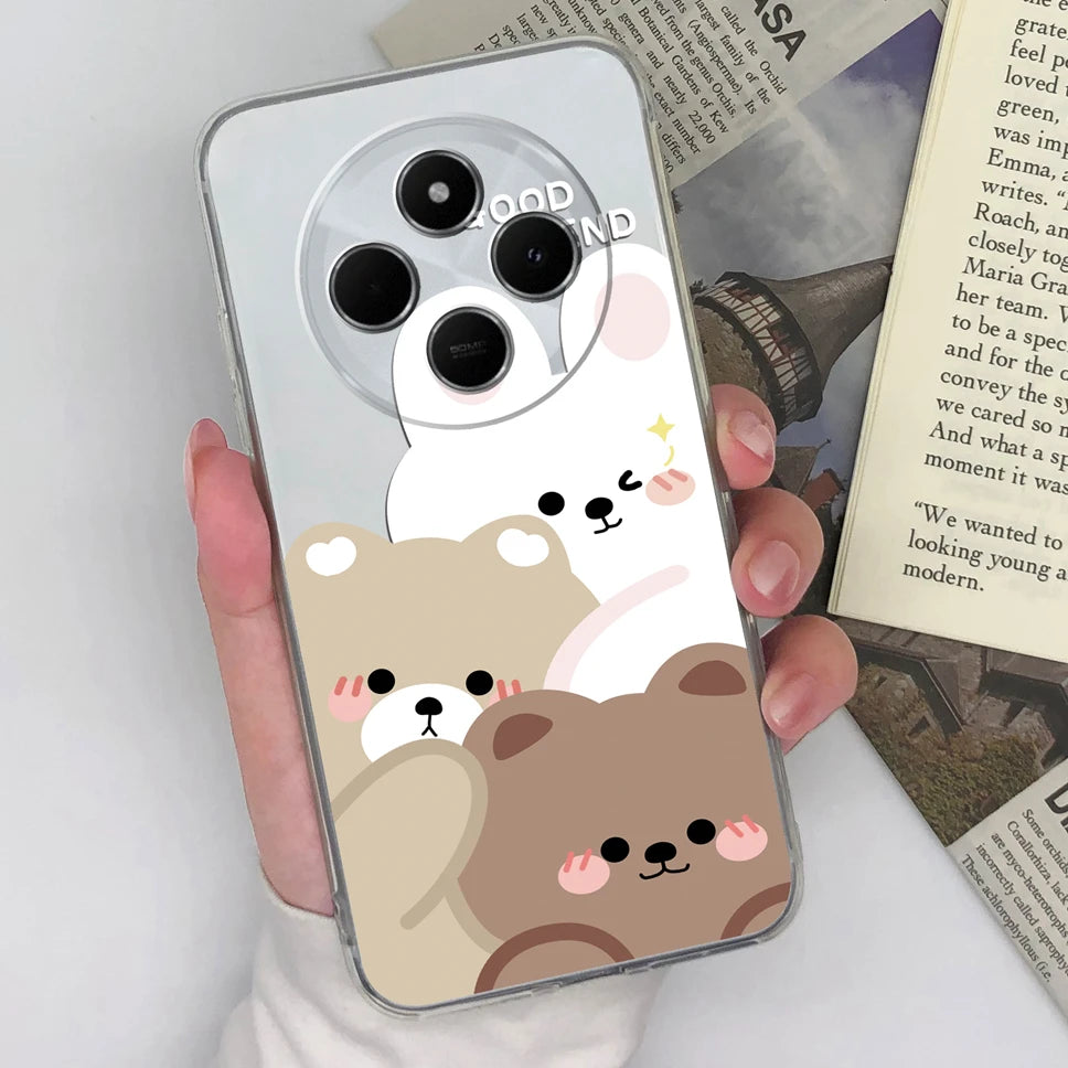 Funda de teléfono para Redmi 14C 4G, cubierta trasera creativa, transparente, suave, delgada, de silicona TPU, a prueba de golpes, protectora para Redmi14C