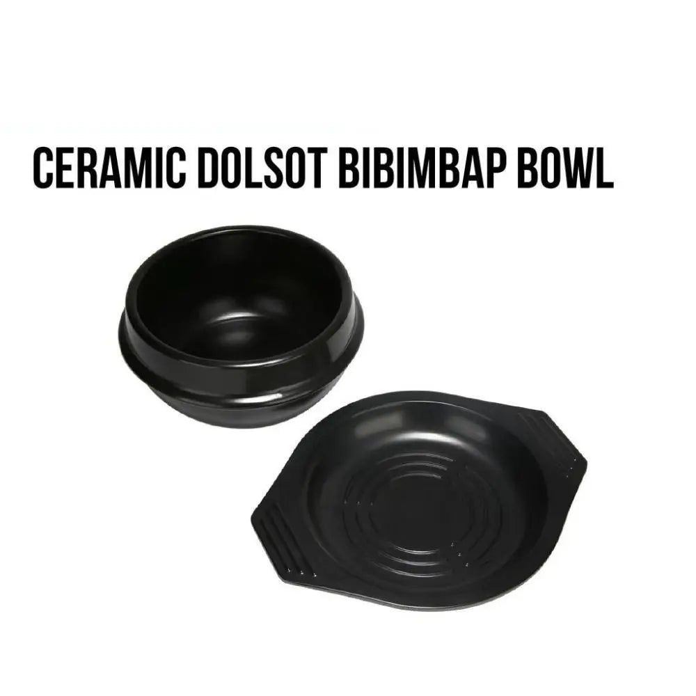 Cazuela de 16cm de tamaño, olla de arcilla resistente al calor con bandeja, olla de piedra coreana, olla de sopa de cerámica antiadherente antiescaldaduras para el hogar