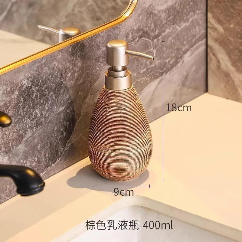 Dispensador de Champú de Cerámica Retro para Baño, Dispensador de Jabón, Dispensador de Desinfectante de Manos, Accesorios de Baño