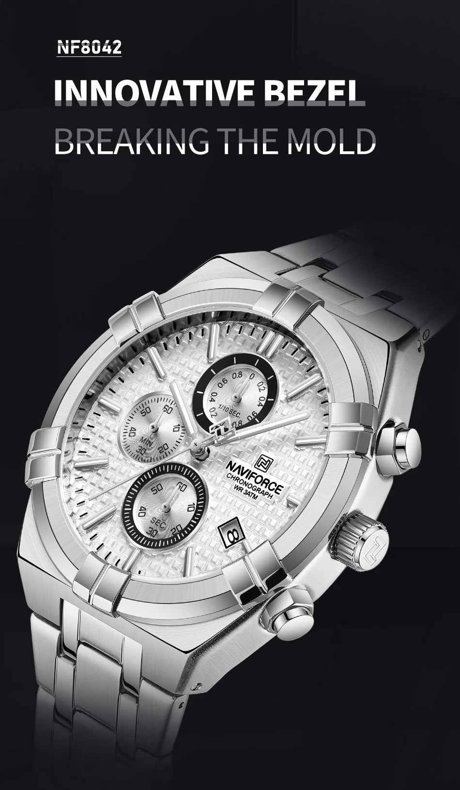 NAVIFORCE relojes originales para hombre, cronógrafo deportivo de cuarzo a la moda, reloj de pulsera para hombre Simple salvaje resistente al agua con pantalla