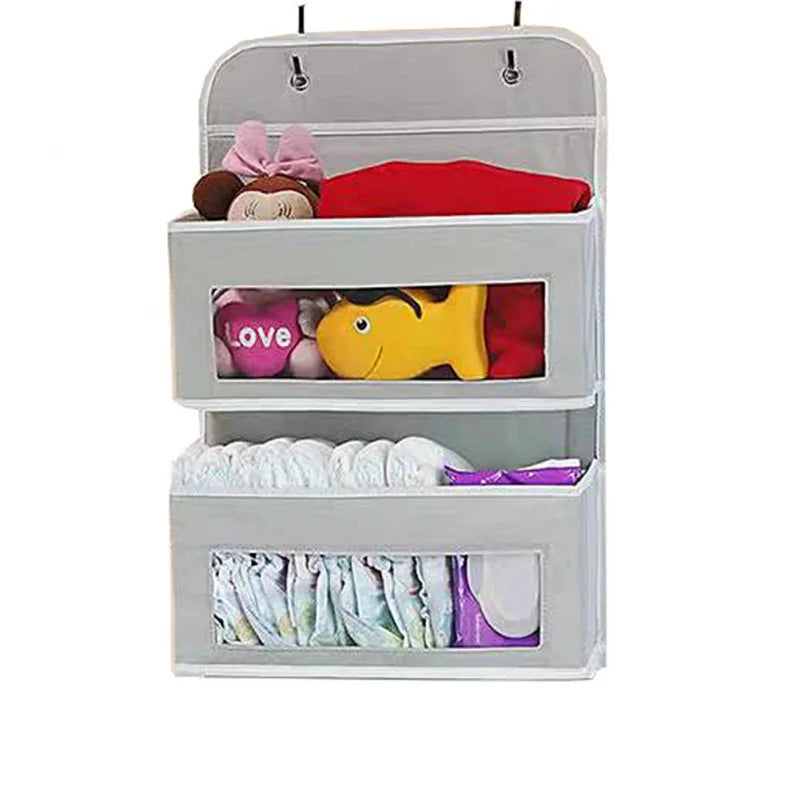 Organizador de almacenamiento colgante de 5 estantes: detrás de la puerta, antiinclinación, 5 bolsillos de gran capacidad, adecuado para dormitorio, baño