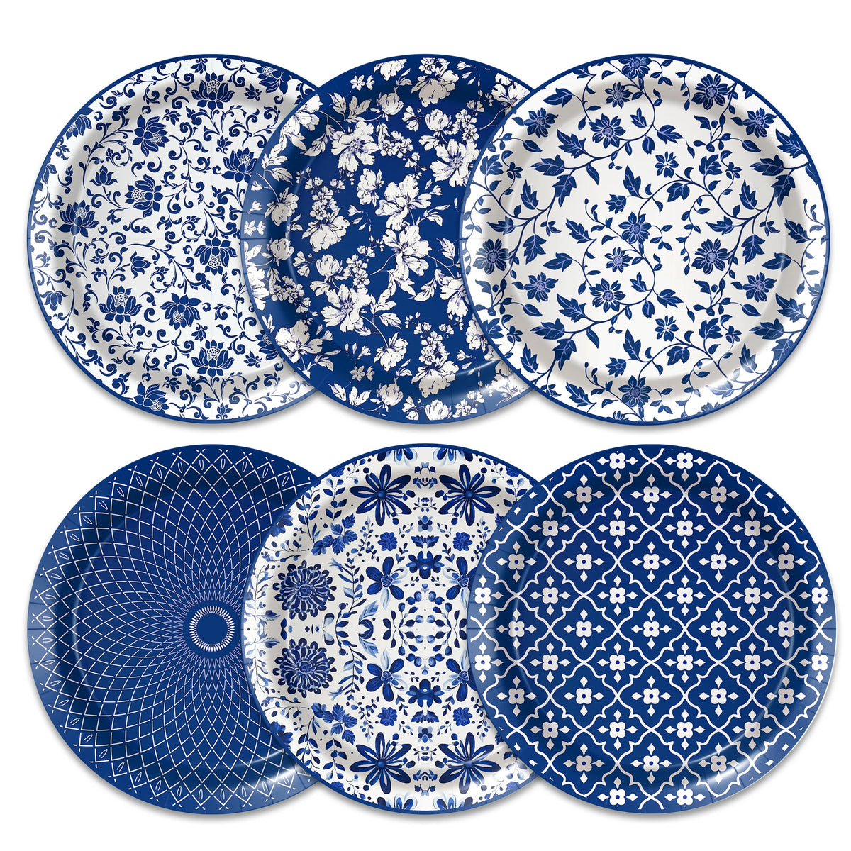 Platos de papel de porcelana azul y blanca, servilletas, vajilla para decoración de cumpleaños, decoración de bodas, decoración de mesa, suministros para fiestas