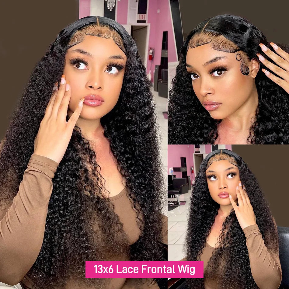 250% Pelucas rizadas de cabello humano Afro rizado 13x6 HD peluca Frontal de encaje Wear Go Glueless 5x5 pelucas de cabello humano con frente de encaje en venta