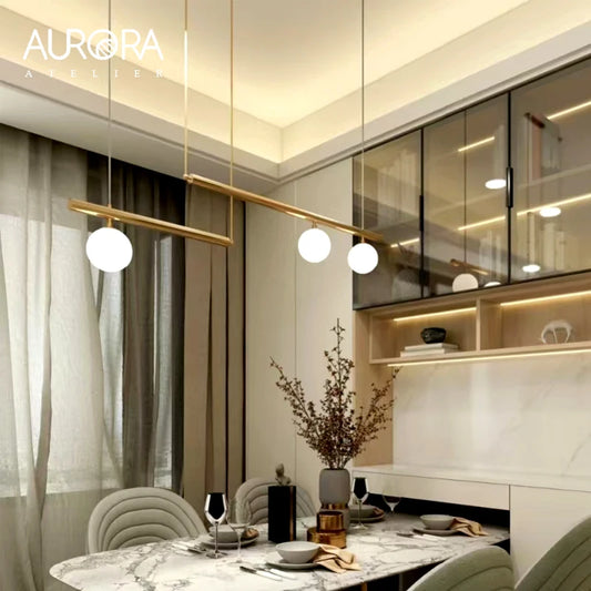 Lámpara colgante para el hogar, candelabro LED moderno minimalista para sala de estar, luz colgante lineal Simple para restaurante, tienda creativa nórdica