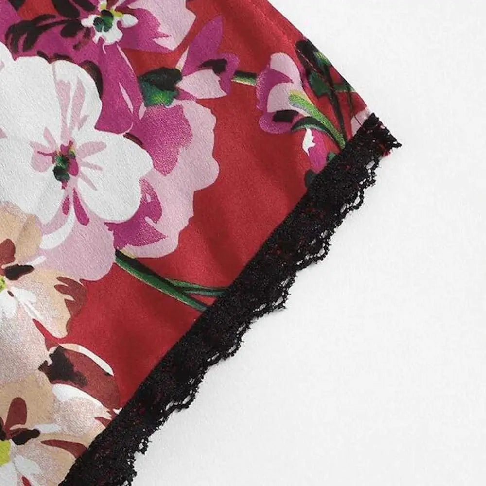 Conjunto de lencería sexy de encaje para mujer, camisola con estampado floral y correa de encaje, ropa de dormir sexy para mayor comodidad y seducción, 2 uds.
