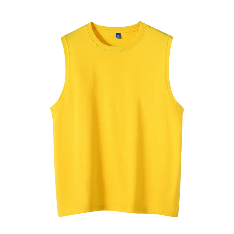 MRMT 2026 Camiseta sin Mangas de Color Sólido para Hombre, Camiseta Casual de Algodón Puro con Cuello Redondo, Chaleco sin Mangas para Hombre