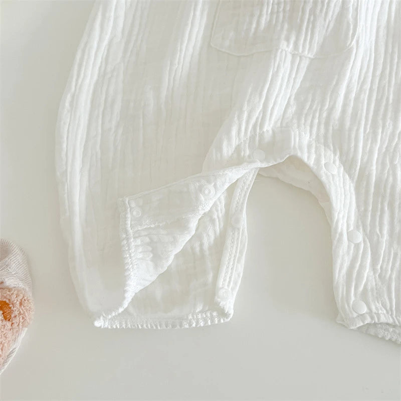 Mono de muselina para bebé, abrigo, sombrero, oso, conjunto de ropa de verano para bebé, abrigo para niño, pelele, traje blanco para niño pequeño, ropa infantil 0-3T, 3 uds.