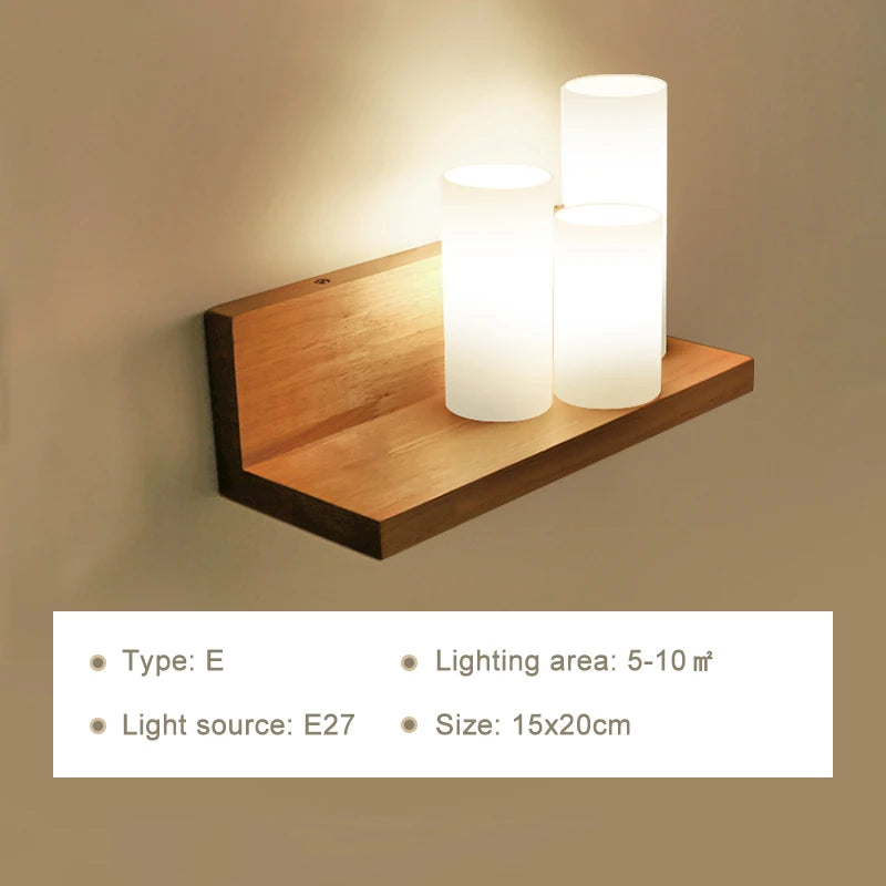 Lámparas de pared LED modernas, luces de madera para dormitorio, mesita de noche, escaleras, pasillo, aplique de iluminación montado Interior, accesorios de iluminación para decoración del hogar