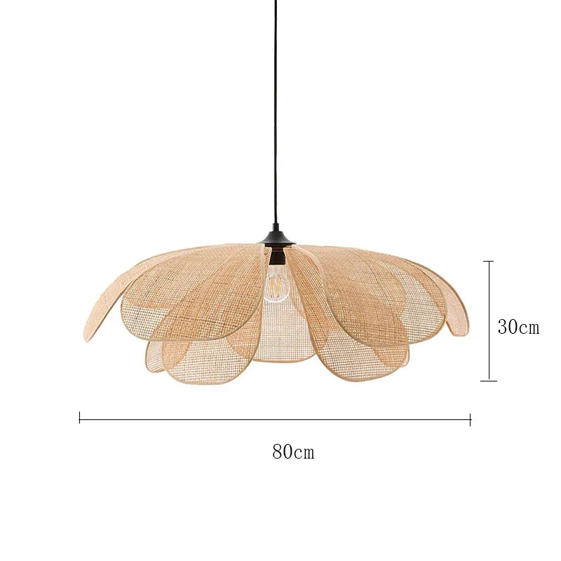 Lámparas de techo, lámpara colgante de ratán con forma de flor, lámpara colgante de ratán tejido para sala de estar, comedor, casa de huéspedes, decoración del hogar