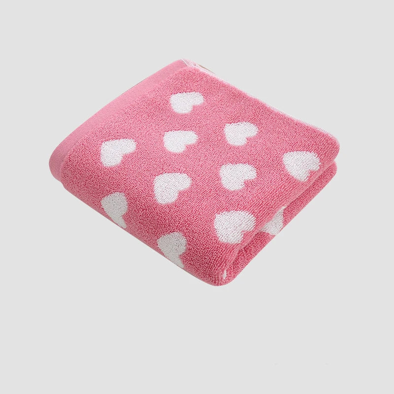 Toalla de algodón Retro con diseño de corazón a rayas y estrellas, toalla suave para la cara, toallas de mano gruesas súper absorbentes para baño, niños y adultos