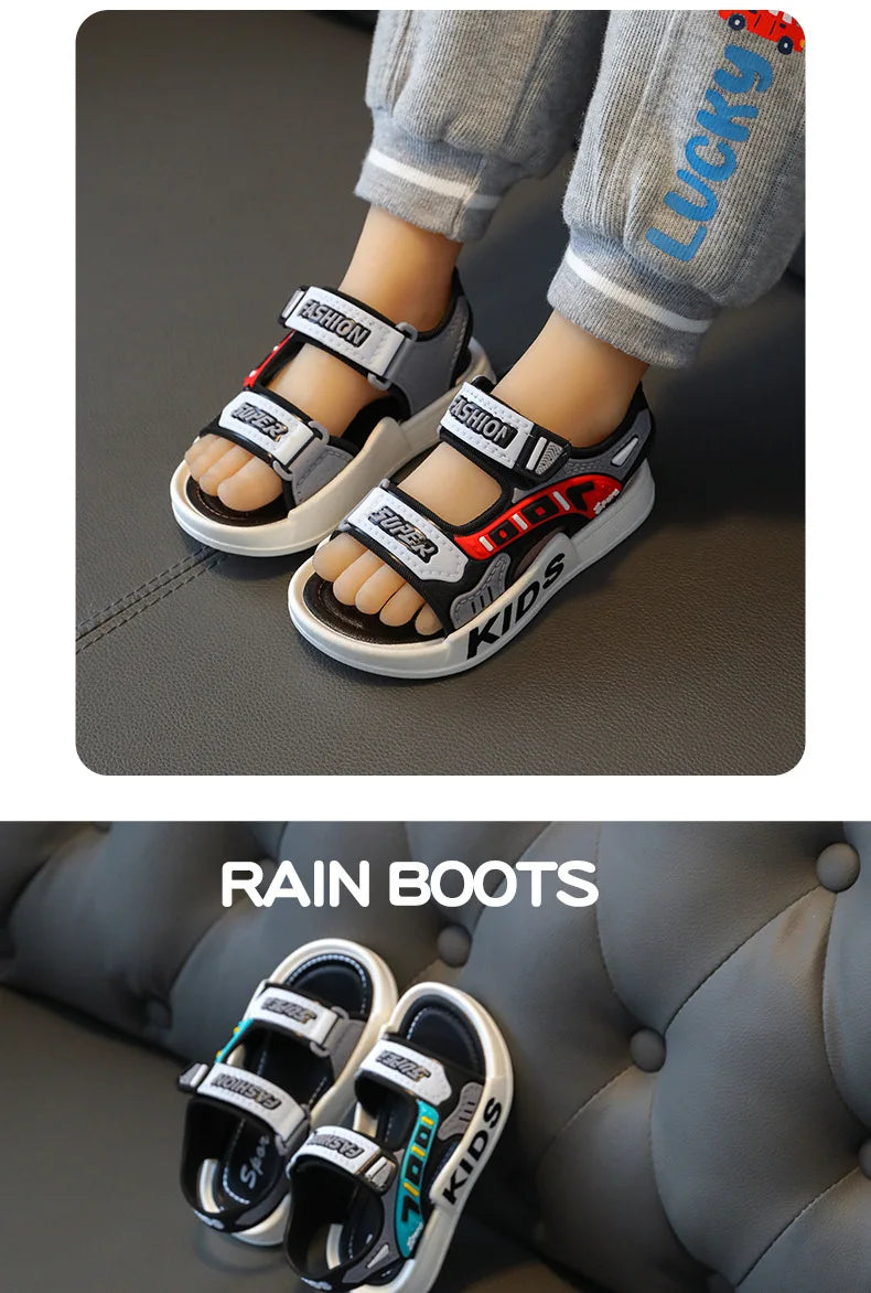 Sandalias deportivas transpirables, Sandalias de verano para niños, zapatos de playa informales, zapatos cómodos de suela blanda para niños, Sandalias antideslizantes de moda