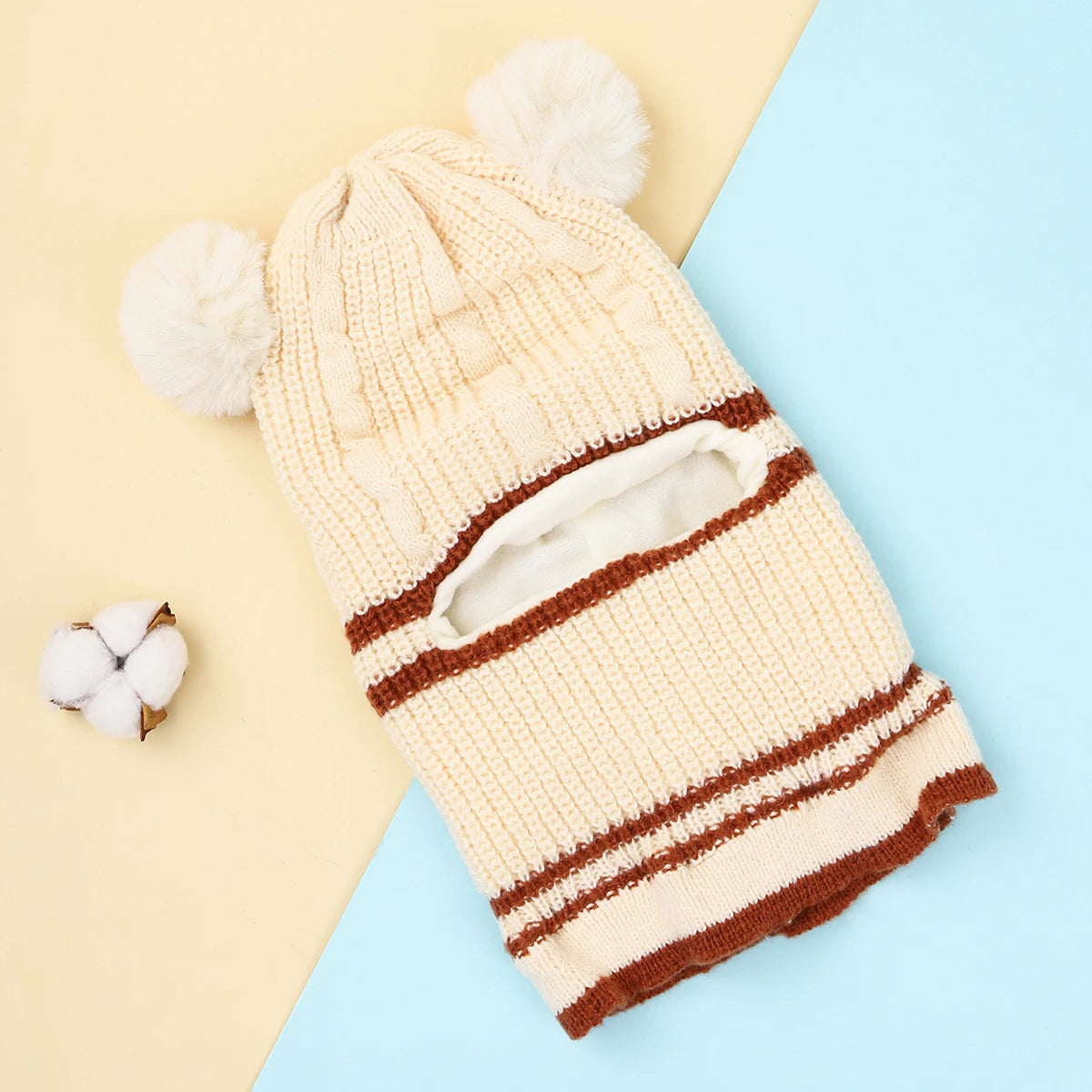 Gorro tejido con orejas de oso para bebés y niños, gorros cálidos bonitos, gorros para niñas y niños, Jersey de punto, gorros