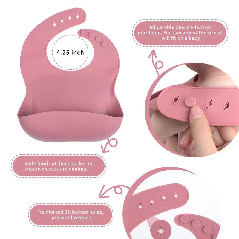 Juego de comida para bebé de 6 piezas, juego de silicona, juego de entrenamiento de comida para niños, cubiertos