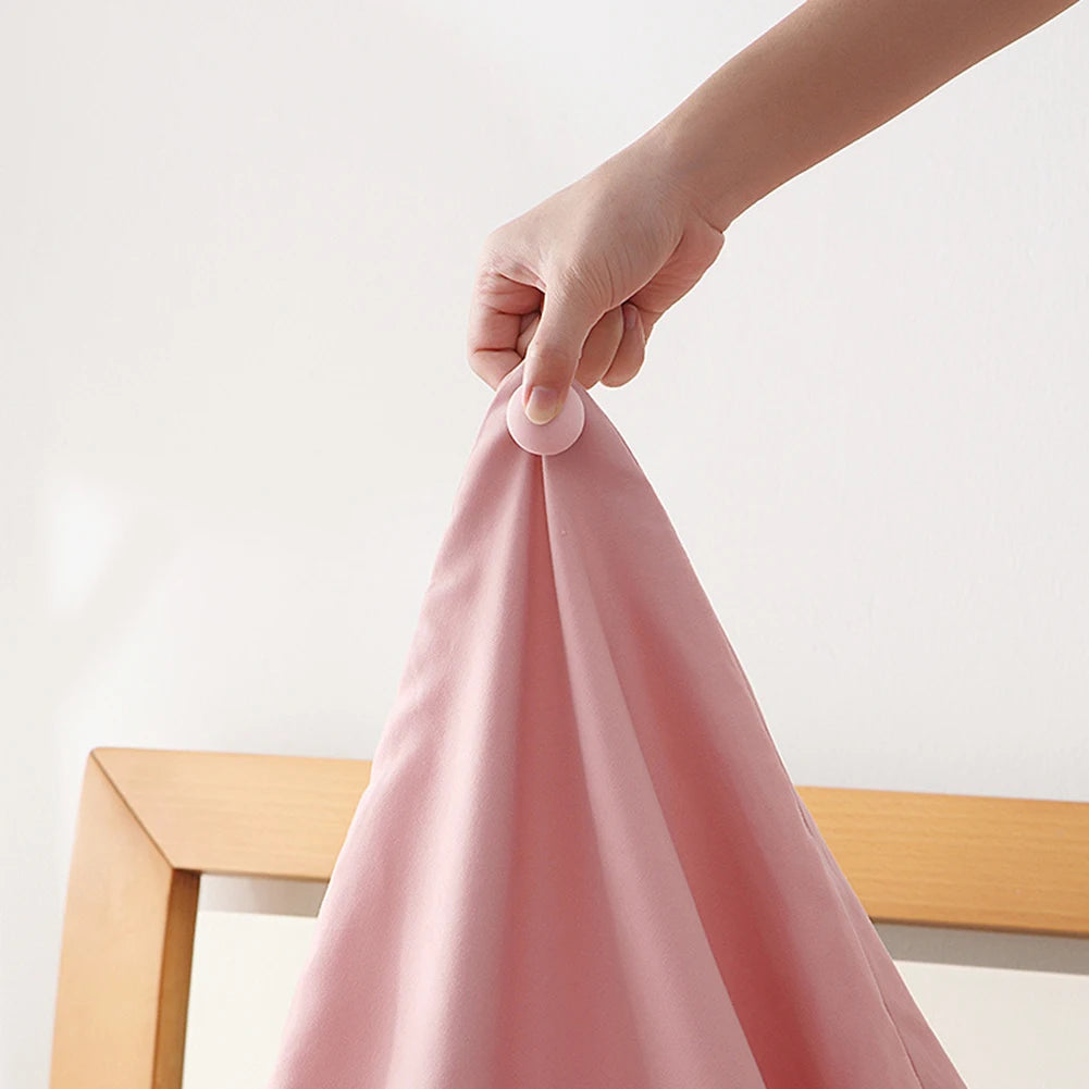 Fijador de sábanas para edredón, funda de cama con forma de seta, pinzas sin deformación, desbloqueo de un botón, 4/8 piezas