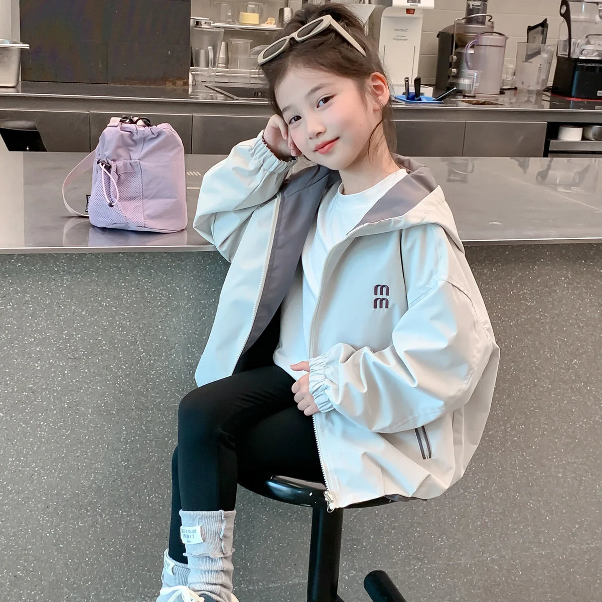 Chaqueta Reversible con Capucha para Niños, Primavera-Otoño 2026, Chaqueta Casual Impermeable y Cortavientos para Adolescentes, Ropa Infantil