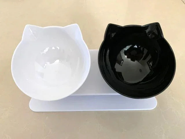 Cuenco doble antideslizante para perros y gatos, cuenco con soporte para alimentación de mascotas, cuenco de agua para gatos, cuencos para comida para mascotas, alimentador para perros, suministros de productos