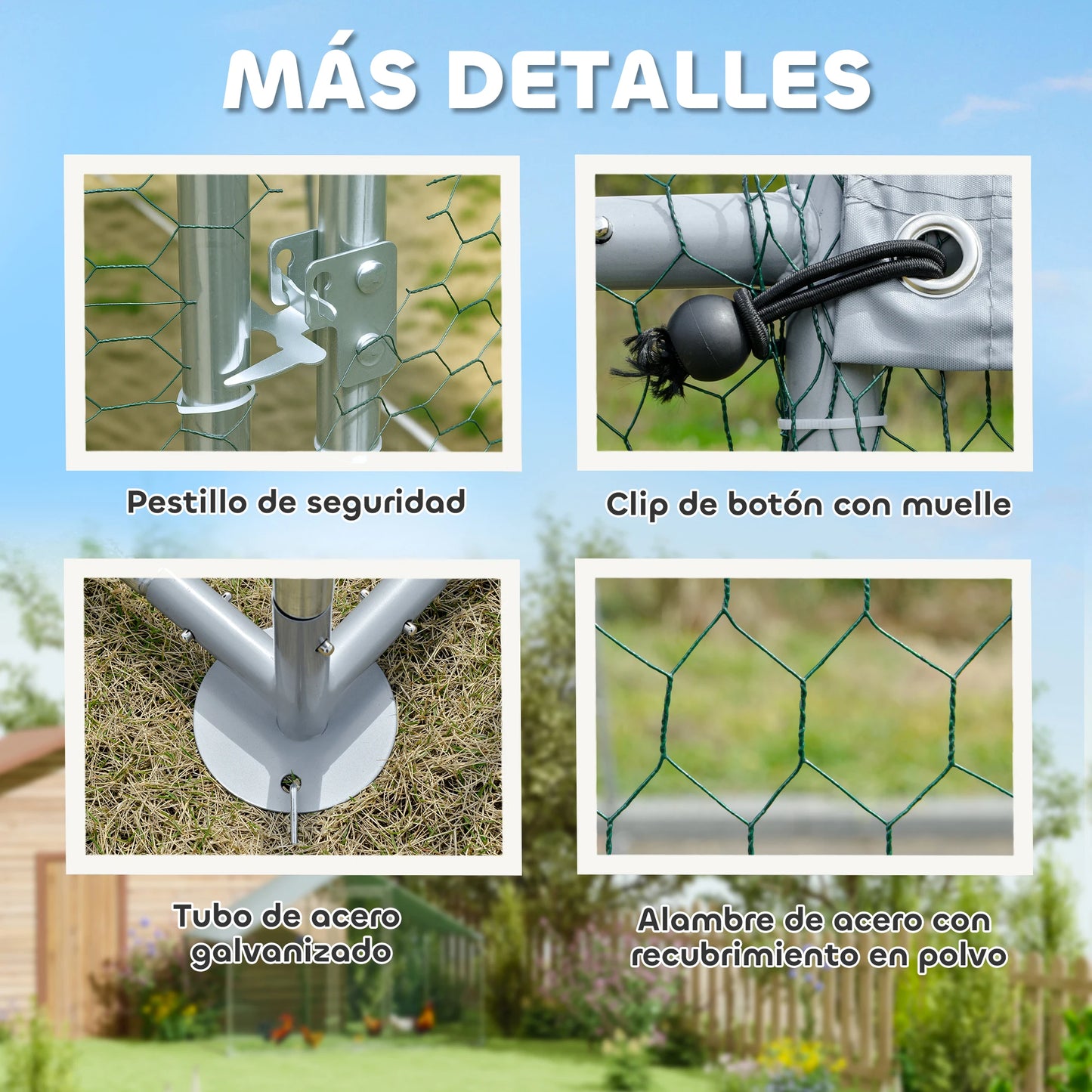 PawHut Gallinero para Exterior con Cubierta Anti-UV e Impermeable