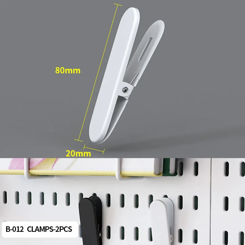 Kit organizador de pared combinado con tablero perforado DIY: paneles colgantes modulares, instalación sin perforaciones, ideal para exhibición de pared de habitaciones artesanales