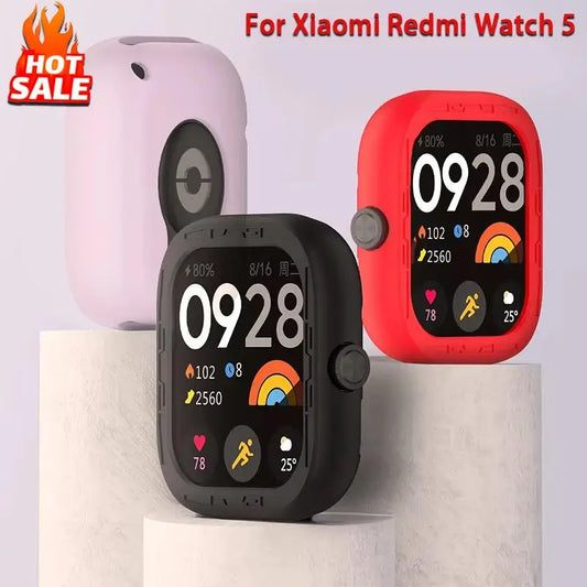 Funda de silicona para Xiaomi Redmi Watch 5, accesorios a prueba de golpes, carcasa de marco de parachoques deportivo de goma suave para Redmi Watch 5, fundas