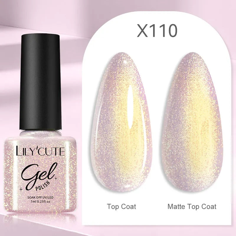 LILYCUTE-esmalte en Gel para uñas, barniz semipermanente para manicura, con LED UV, 129 colores, 7ML