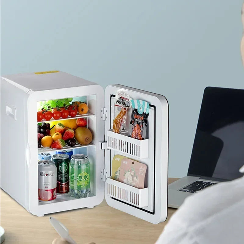 Household 220v 25L Mini Small Refrigerator Small Home Dormitory Car Home Dual-use Student Car System Refrigeration Single Use