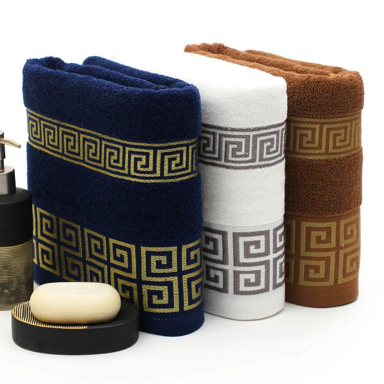 Juego de toallas de algodón con letras bordadas S - 1/2/3 piezas, toallas de mano suaves y absorbentes de jacquard para lavar la cara y las manos, para baño, gimnasio, spa