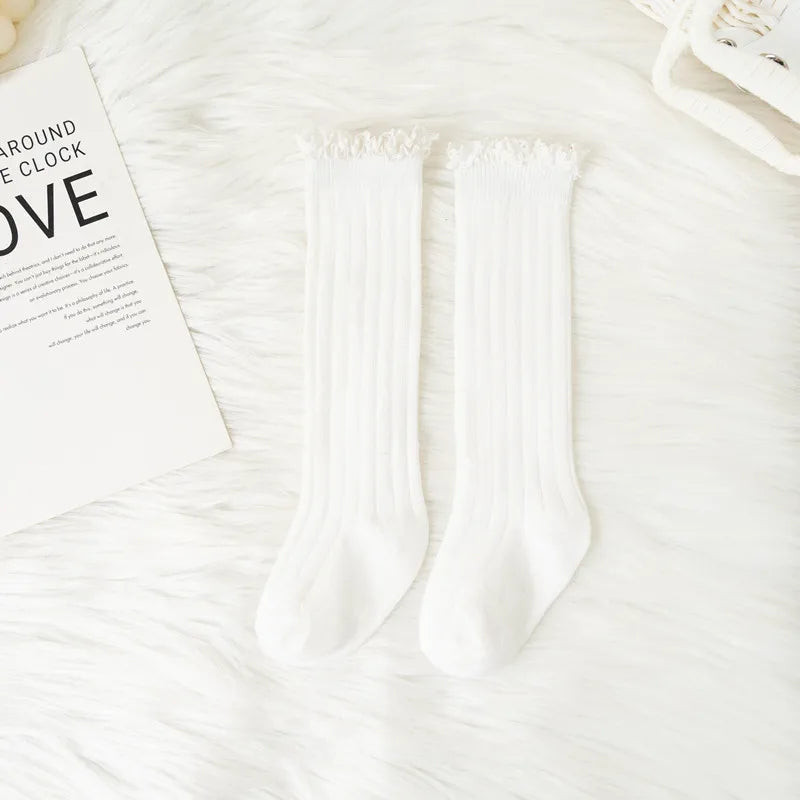 Calcetines Largos con Encaje para Niñas
