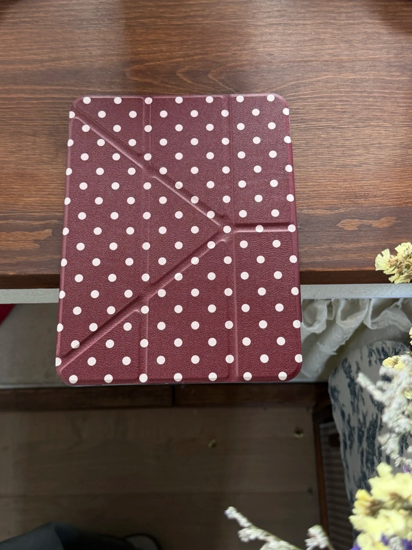 Funda para iPad plegable en Y con lunares y cierre a presión (6 colores) para iPad10/11th Air 11 4/5 10,9 Pro 11 12,9 iPad 10,2 7/8/9th Gen
