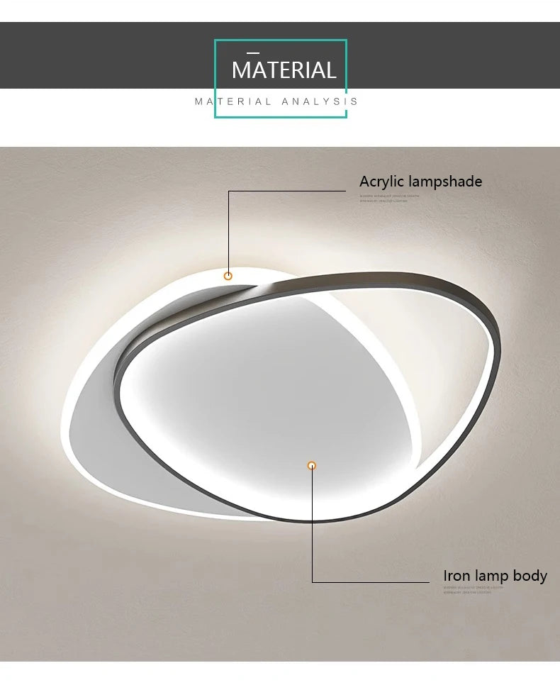 Luces de techo LED redondas modernas para dormitorio Simple, lámparas de estudio para sala de estar, iluminación interior, decoración del hogar, accesorios de lámpara brillante