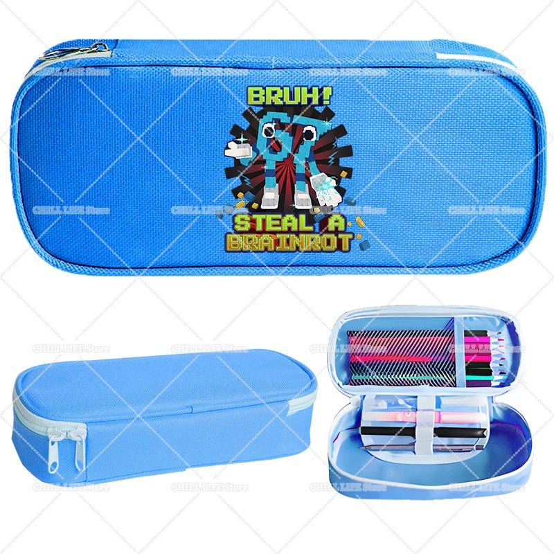 Estuches para lápices Ruba A Brainrot, dibujos animados 67 Six Seven, bolsas para bolígrafos de gran capacidad, bolsa para lápices para niños y niñas, suministros de papelería escolar, regalo